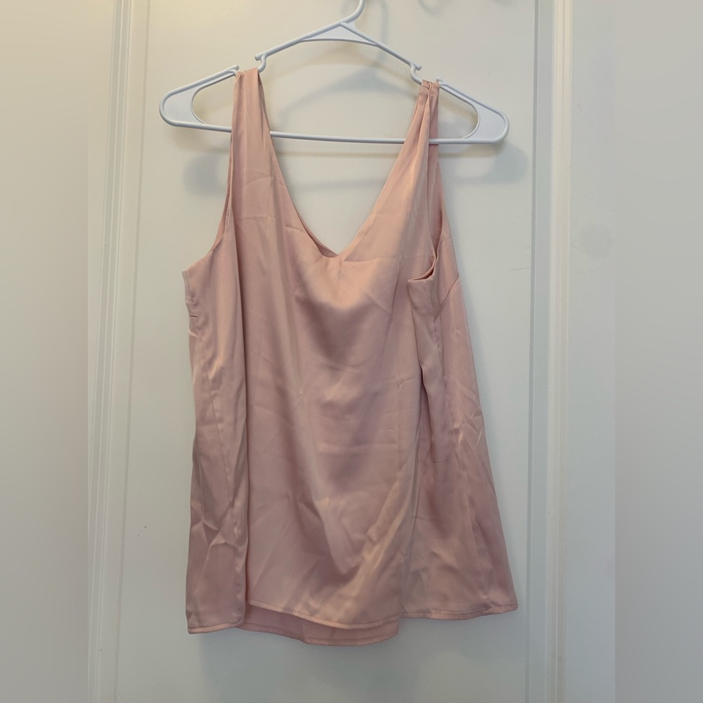 Blush satin style tank, size medium